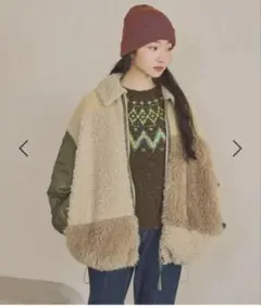 パッチワークボアブルゾン