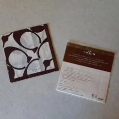 COACH ハンカチ ブラウン/ホワイト