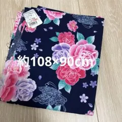 ラメお花蝶 浴衣生地