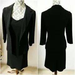 組曲 ワンピーススーツ ブラック ジャケット袖七部丈