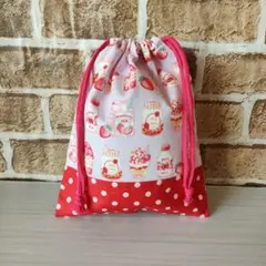 給食袋　巾着　いちご④