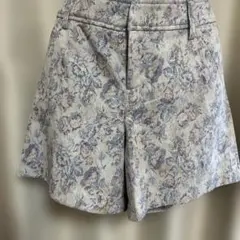 花柄ジャガード織ショートパンツ キュロットボトムス レディースヒップハングのサムネイル