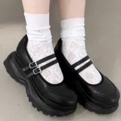 Heather ヘザーボリュームフラットスニーカー 黒 厚底サンダル