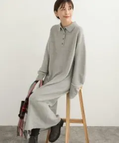URBAN RESEARCH DOORS /衿付きニットワンピース