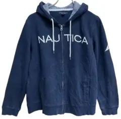 希少 NAUTICA ノーティカ パーカー スウェット フルジップ XXL 紺 