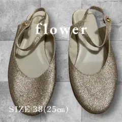 flower スパークル ストラップ バレエ パンプス ゴールド 25㎝のサムネイル