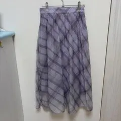 31 Sons de mode/ロングフレアスカート/紫チェック