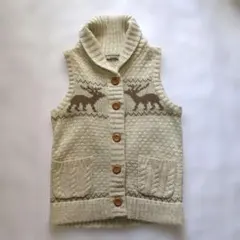 OLIVE des OLIVE オリーブ・デ・オリーブ トナカイ柄 ニットベストのサムネイル