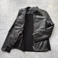 極美品✨ BUONA GIORNATA 羊革レザー切替ライダースジャケット黒9