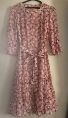 MIU MIU ノースリーブ ローズ柄 ワンピース ピンク 36 - メルカリ
