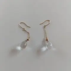 14kgf/クリスタルクォーツ/水晶のハートシェイプピアス - メルカリ