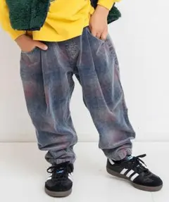 【USED】BREEZE インディゴ コーデュロイチェックパンツ 120