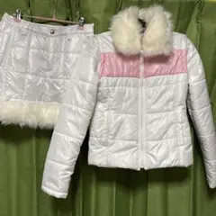 ファー付きホワイトピンクジャケット　値下げしました