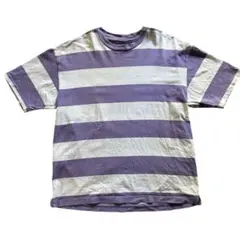 【GAP】T-SHIRTヘビーウェイト ボーダー パープル