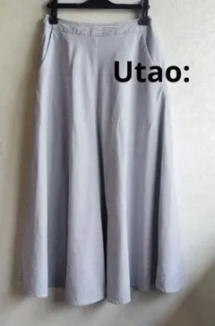 Utao:　ストライプ柄　フレアロングスカート