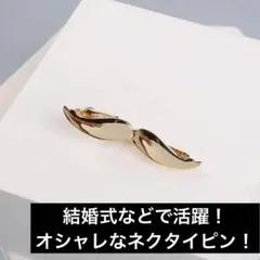 ✨遊び心×上品さ！金色のヒゲデザイン ネクタイピン✨