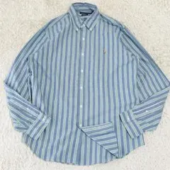 ポロラルフローレン★美品★オックスフォードBDシャツ★ポニー刺繡★ストライプ
