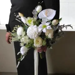 wideウェディングブーケ　ブートニア　アーティフィッシャルフラワー　造花