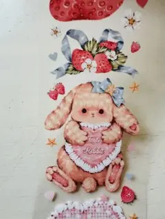 兔兔的春色草莓园　海外マステ　切り売り　1ループ　装飾系