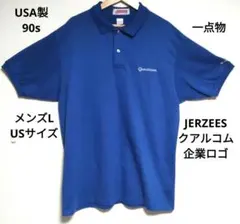 美品　90s USA製 JERZEES クアルコム 企業ロゴ ポロシャツ Lのサムネイル