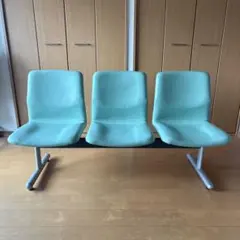 PLUS JOIFA331 ロビーチェア 3連 ティファニーブルー 3シーター