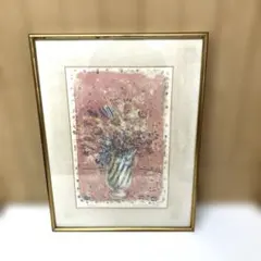 岡田とみ 花の器 肉筆 油彩画 直筆サイン入り F10号 大型 額装 静物画