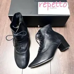 【レペットrepetto】オックスフォード　ショートブーツ　ブラック 38のサムネイル