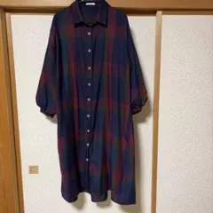 OLIVE des OLIVE チェック柄長袖ワンピース F