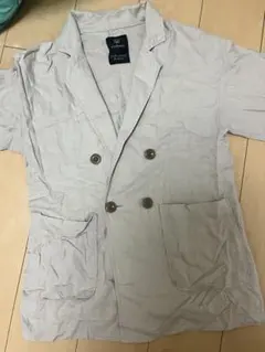 Wcloset ダブルクローゼット 半袖 ジャケット　ベージュ ダブルボタンのサムネイル