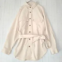 美品 コーデュロイ オーバーサイズ シャツ(長袖) ベルト付き L