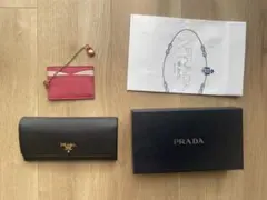 【美品】PRADAサフィアーノ　長財布　マルチカラー　カードケース、箱、紙袋付き