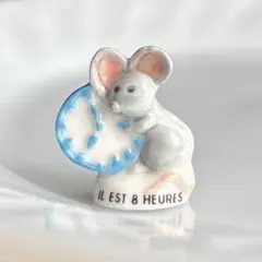 新品　フランス　フェーブ　8時担当　ネズミさん　時計　動物