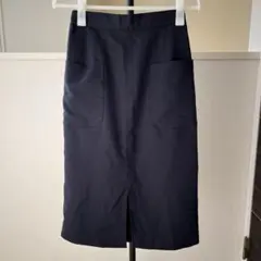 ROPE PICNICダークネイビー タイトスカート 裏地付き