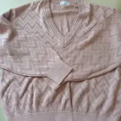 CHA-FRA ピンク Vネック ニットセーター