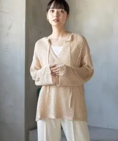 LOWRYS FARM メッシュニット 前紐リボン透かし編み ローリーズファームのサムネイル