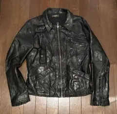 ヴィンテージ レザージャケット ブラック シングルライダース 古着 本革