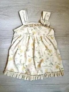 キッズ 花柄ワンピース水着 120サイズ イエロー