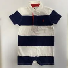Ralph Lauren ストライプロンパース 24M(90センチ）