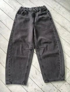 GU バレルレッグジーンズ 120 グレー