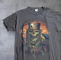 【ハロウィン用】FRUIT OF THE LOOM スカル Tシャツ L