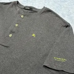BURBERRY BLACK LABEL グレー ヘンリーネックTシャツ Lのサムネイル