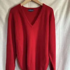 Ralph Lauren 赤 Vネック セーター L