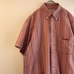 CHAPS ラルフローレン　半袖　シャツ　ストライプ　刺繍　ビンテージ　レトロ