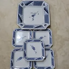 ♡みずき♡ 様専用】橘吉 染付 青華水鳥 長角皿 セット 角皿 焼き物皿