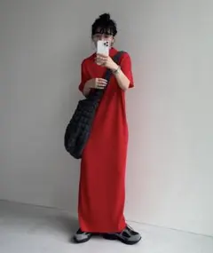 wee9s デイリーデイリースーパーストレッチプリーツワンピース[半袖]long