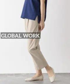 k0398 GLOBAL WORK ウツクシルエットDRYテーパードパンツ