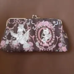 ジョリーフルール♡花と動物のイラストポーチ 通帳ケース