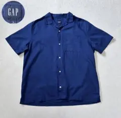 夏休みセール OLD GAP Linen Open Collar Shirt Lのサムネイル
