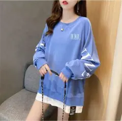 【フォロー割２００円引き】　GWセール！韓国ストリート ルーズプリントスウェ6