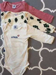 Petit bateau ロンパース3枚セット 12ヶ月 74cm